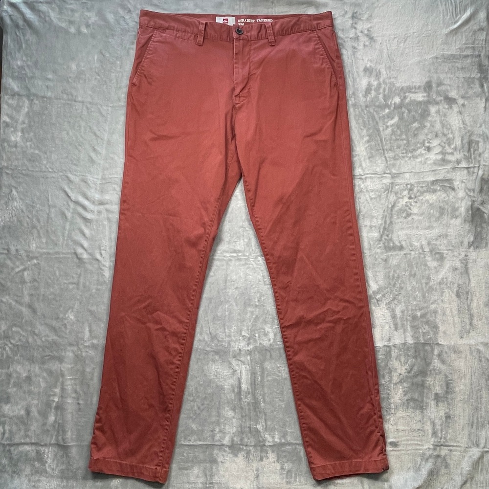 Quiksilver Straight Tapered Red Chino Pants‎ Mens W36